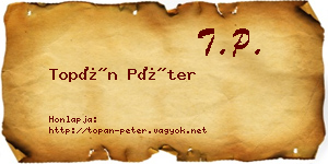 Topán Péter névjegykártya